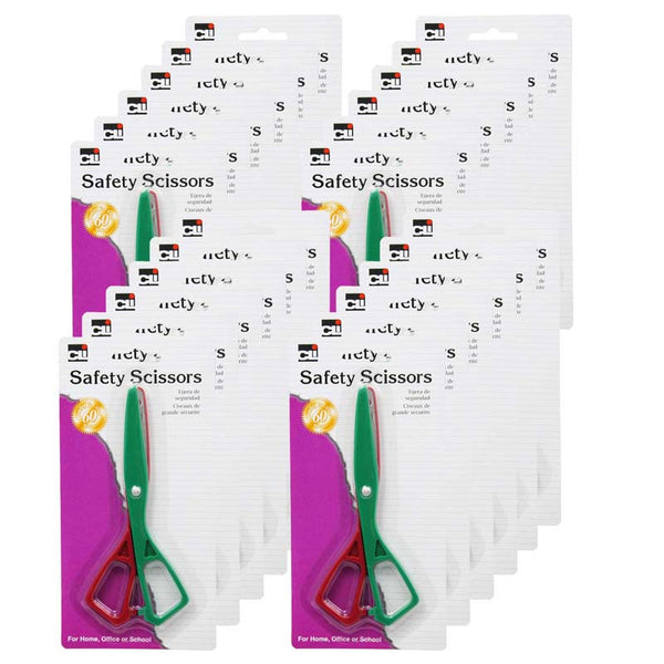 Safety 5.5" Plastic Scissors, Assorted Colors, Pack of 24