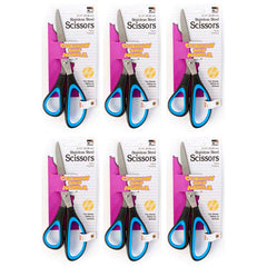 Cushion Grip Scissors, 8.25" Bent, Pack of 6