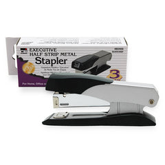 Executive Metal Stapler, Half Strip, Gray