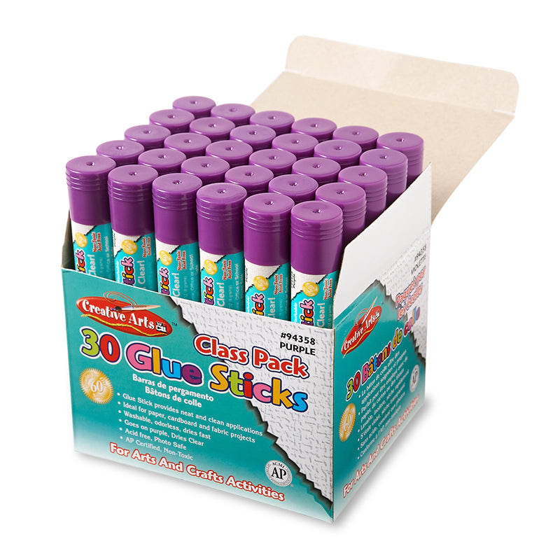 Economy Glue Stick Classpack, .28 oz., Purple, Pack of 30