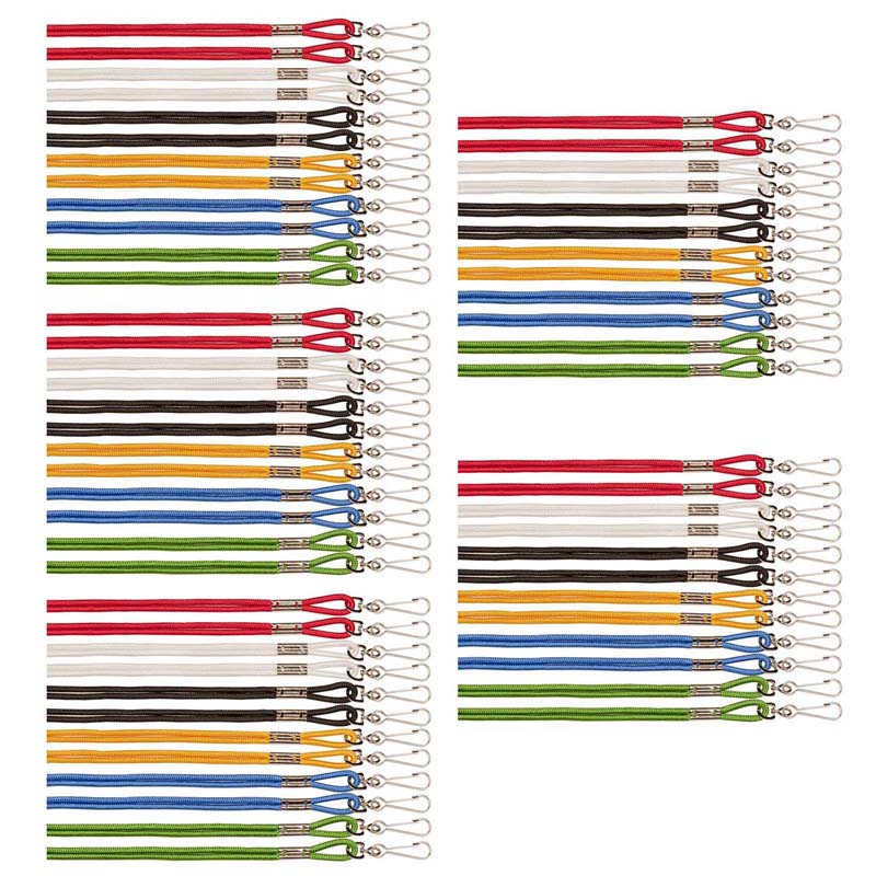 Lanyards, Assorted Colors, 12 Per Pack, 5 Packs