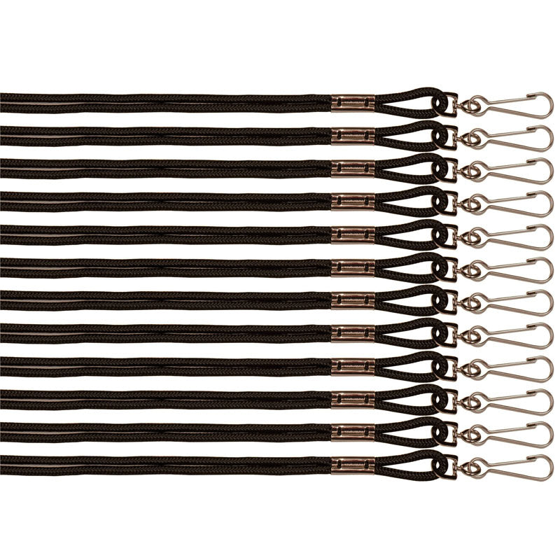 Lanyards, Black, Pack of 12