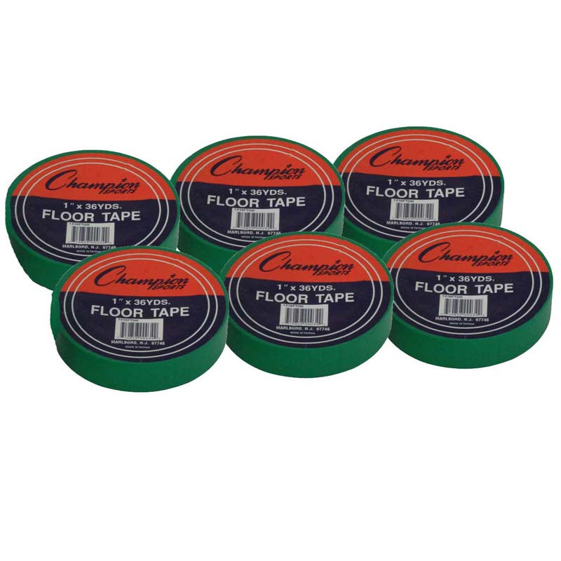 Floor Marking Tape, 1" X 36 yd, Green, 6 Rolls