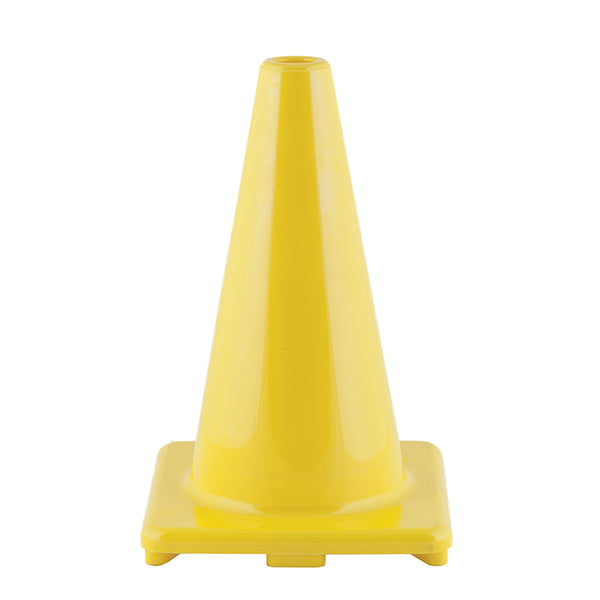 Hi-Visibility Flexible Vinyl Cone, weighted, 12", Yellow