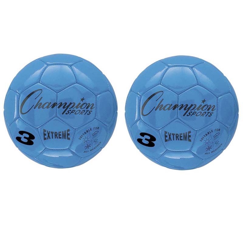 Extreme Soccer Ball, Size 3, Blue, Pack of 2