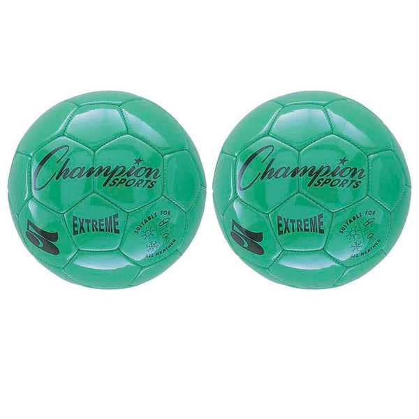 Extreme Soccer Ball, Size 5, Green, Pack of 2