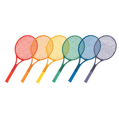 Plastic Tennis Racket Set, 6 Assorted Colors