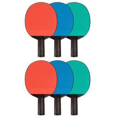 Plastic Rubber Face Table Tennis Paddle, Pack of 6