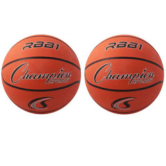 Offical Size Rubber Basketball, Orange, Pack of 2