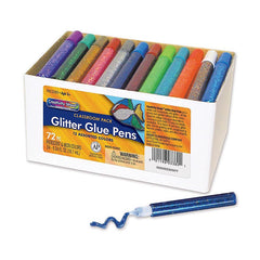 Glitter Glue Pens, Classroom Pack, Assorted Iridescent & Neon Colors, 0.34 fl. oz., 72 Pens