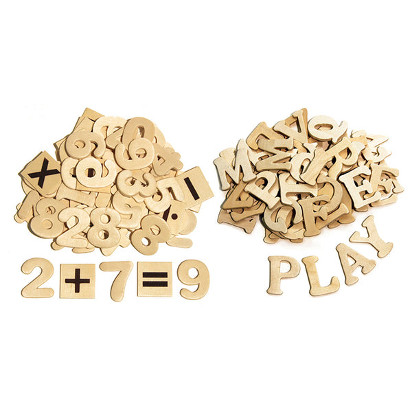 Letters and Numbers, Natural Wood, 1.5", 200 Pieces