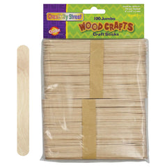 Jumbo Craft Sticks, Natural, 6" x .75", 100 Pieces