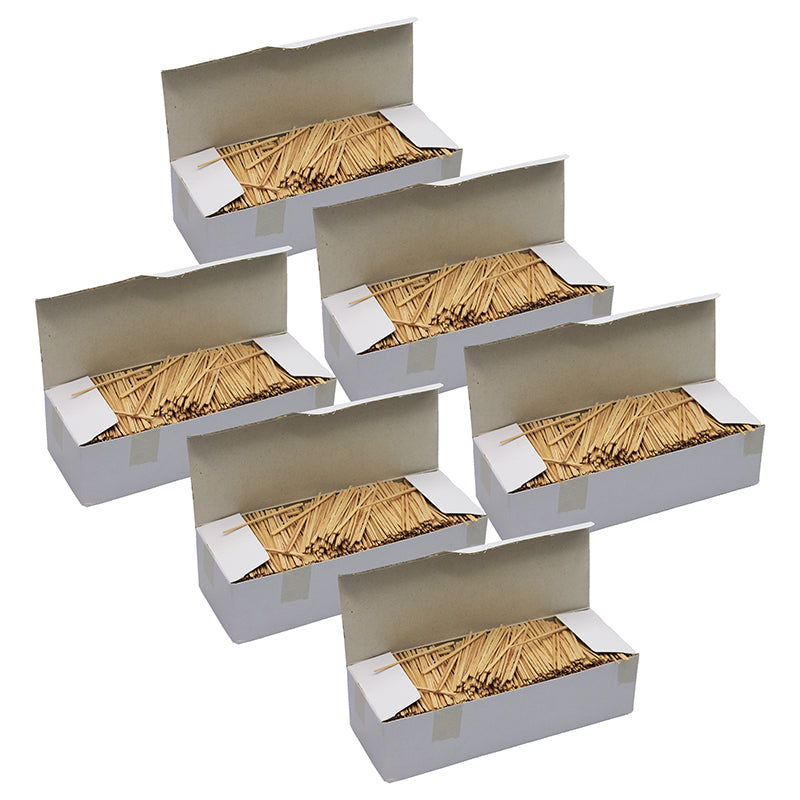 Natural Toothpicks, Flat, 2.25", 2500 Per Pack, 6 Packs