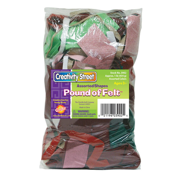 Pound of Felt, Assorted Sizes & Colors, 1 lb.