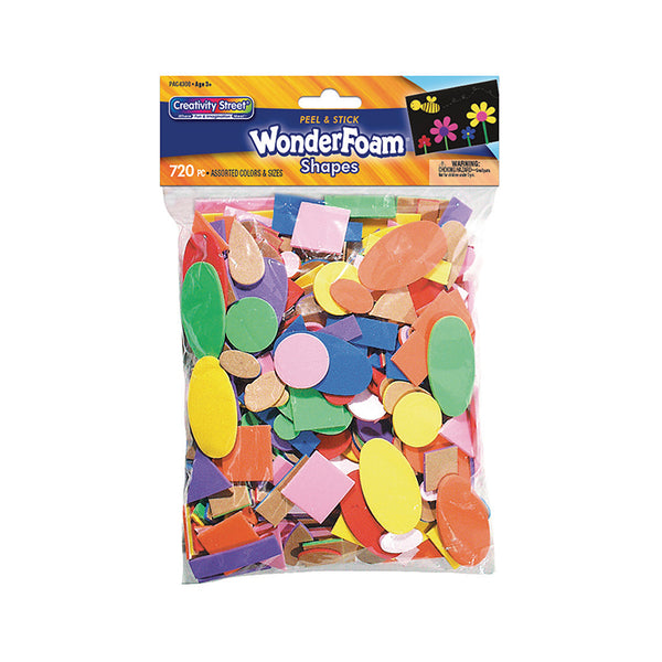 WonderFoam® Peel & Stick Shapes, Assorted Shapes, Colors & Sizes, 720 Pieces