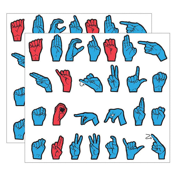 Magnetic Sign Language Letters, Red & Blue Colors, Assorted Sizes, 26 Pieces Per Pack, 2 Packs