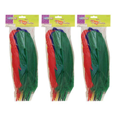 Quill Feathers, Assorted Colors, 12", 24 Per Pack, 3 Packs