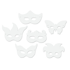 Die-Cut Paper Masks, Mardi Gras Assortment, Assorted Sizes, 24 Pieces