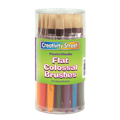 Colossal Brushes, Flat, Assorted Colors, 7.25" Long, 30 Brushes