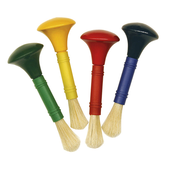 Beginner Paint Brushes, Door Knob Handles, 4 Assorted Colors, 5" Long, 4 Brushes