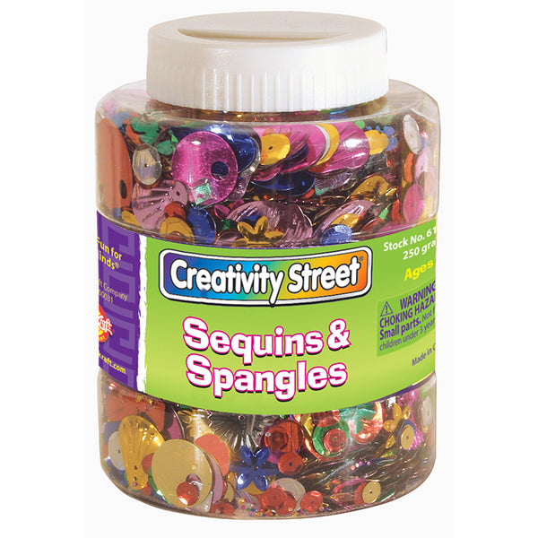 Sequins & Spangles Jar, Assorted Colors & Sizes, 230 grams