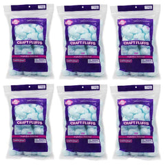 Triple Size Craft Fluffs, Blue, Approx. 1", 100 Pieces Per Pack, 6 Packs