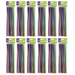 Regular Stems, Assorted Colors, 12" x 4 mm, 100 Pieces Per Pack, 12 Packs