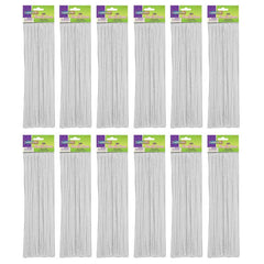 Regular Stems, White, 12" x 4 mm, 100 Per Pack, 12 Packs