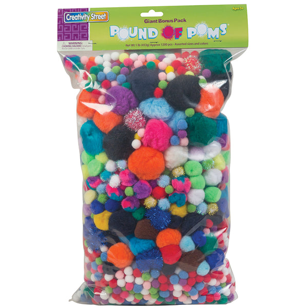 Pound of Poms®, Assorted Colors & Sizes, 1 lb.