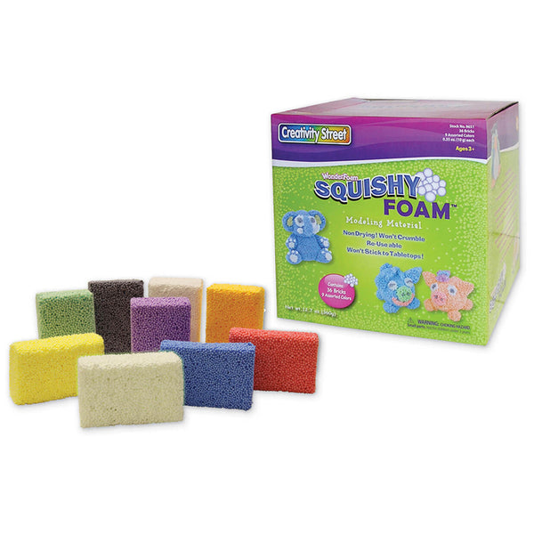 Squishy Foam®, 9 Assorted Colors, 0.35 oz. Per Piece, 36 Pieces