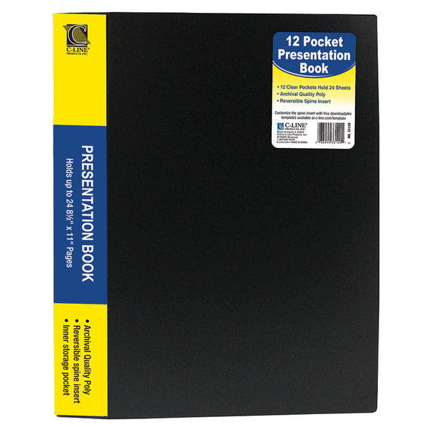 Bound Sheet Protector Presentation Book, 12-Pocket