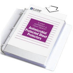 Heavyweight Poly Sheet Protectors with Antimicrobial Protection, Clear, Top Loading, 11 x 8-1/2, Box of 100