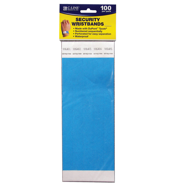 DuPont™ Tyvek® Security Wristbands, Blue, Pack of 100