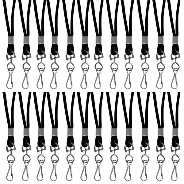 Standard Lanyard, Black, Swivel Hook, Pack of 24