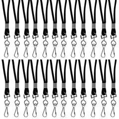 Standard Lanyard, Black, Swivel Hook, Pack of 24