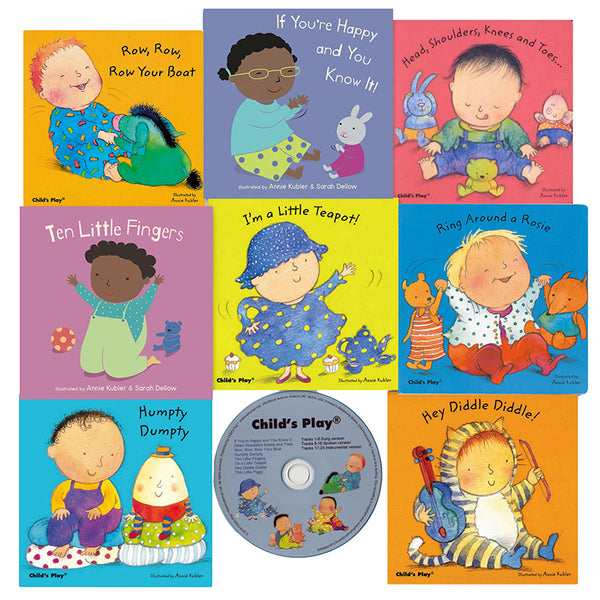 Nursery Rhyme Board Book, Set of 8 with CD