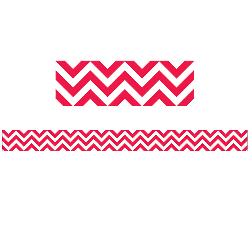 Poppy Red Chevron Border