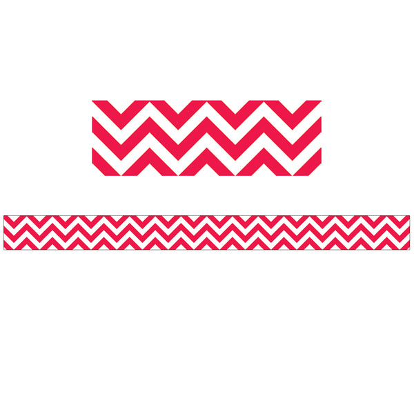 Poppy Red Chevron Border