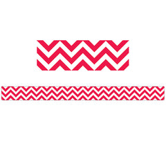 Poppy Red Chevron Border