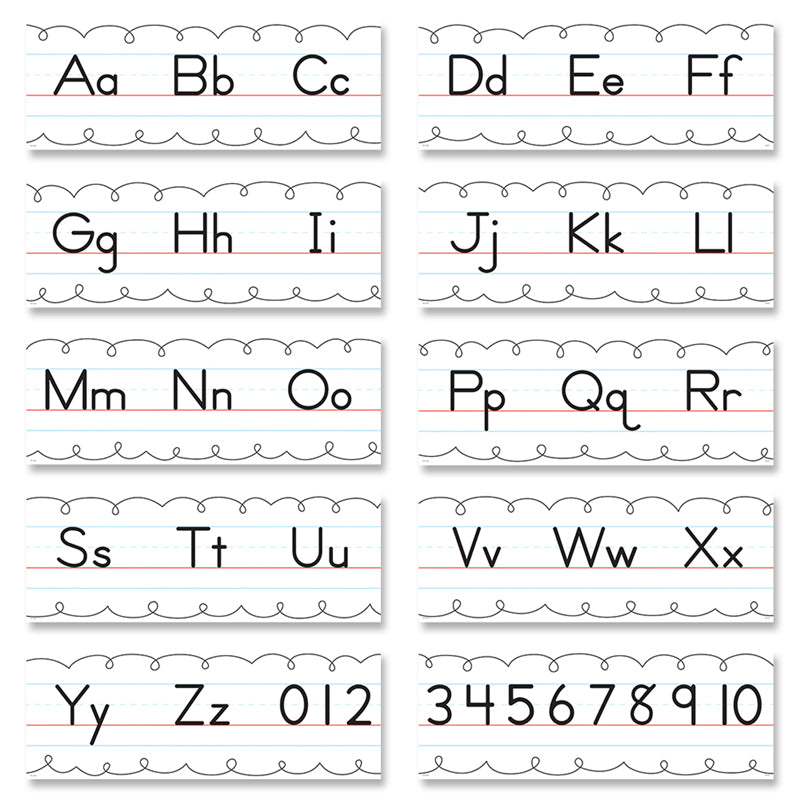 Traditional Manuscript Alphabet Line Bulletin Board Set