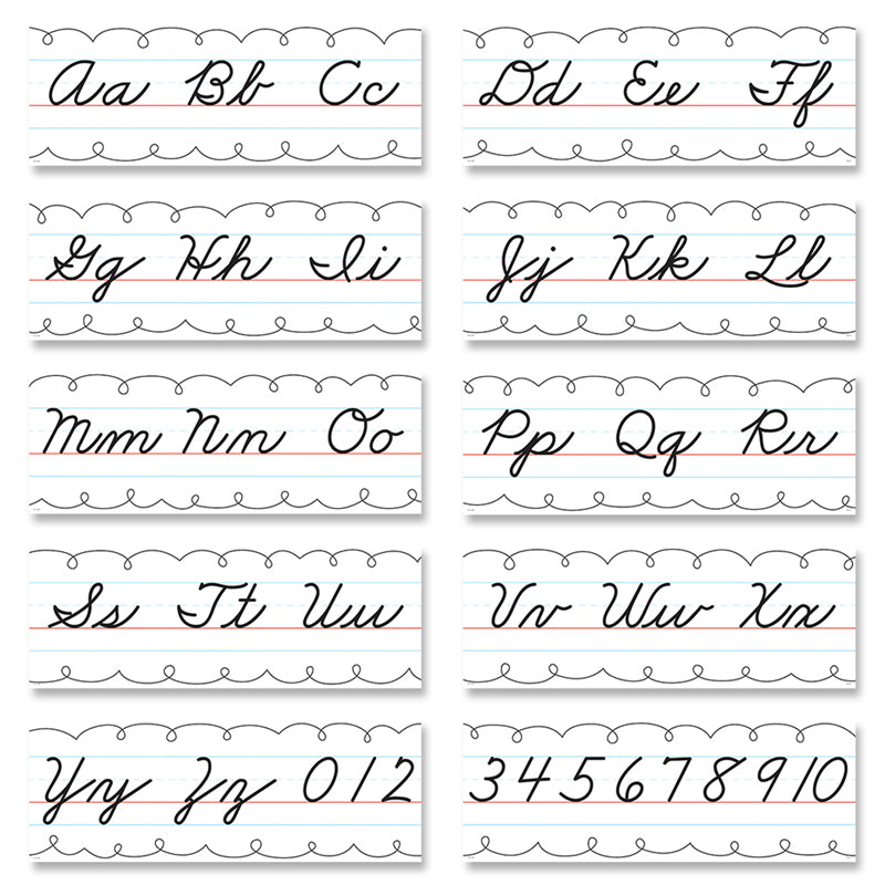 Cursive Alphabet Line Bulletin Board Set