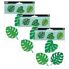 Palm Paradise Monstera Leaves 6" Designer Cut-Outs, 36 Per Pack, 3 Packs