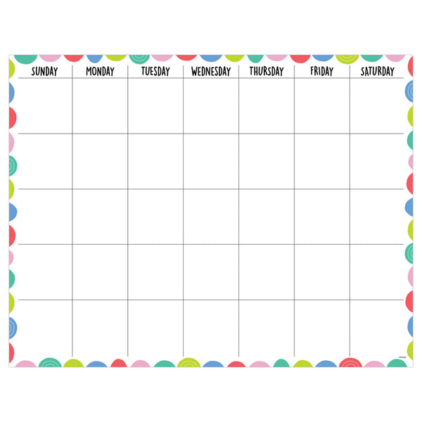 Rainbow Doodles Calendar Chart