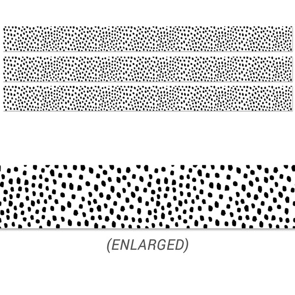 Black Messy Dots Border, 48 Feet Per Pack, 3 Packs