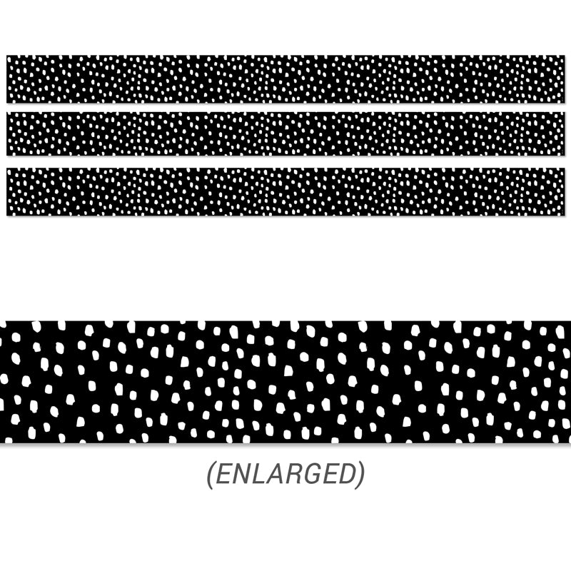 Messy Dots on Black Border, 48 Feet Per Pack, 3 Packs