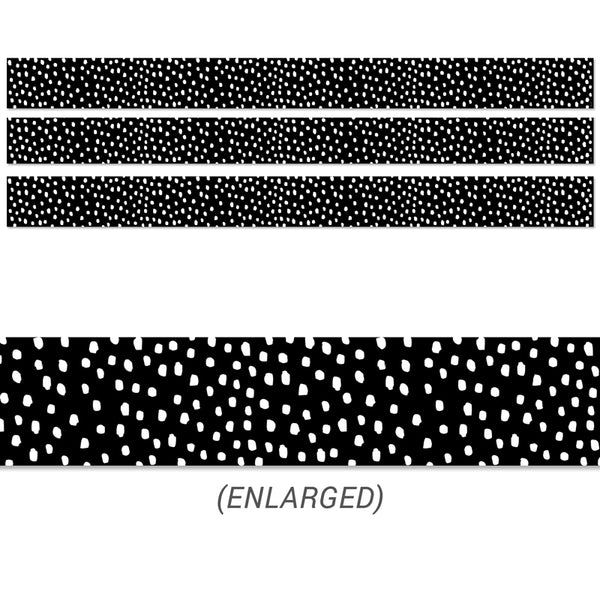 Messy Dots on Black Border, 48 Feet Per Pack, 3 Packs