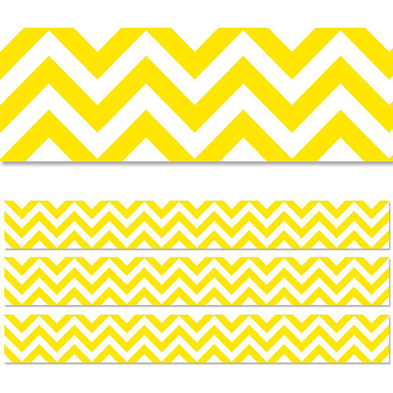 Yellow Chevron EZ Border, 48 Feet, 3 Packs