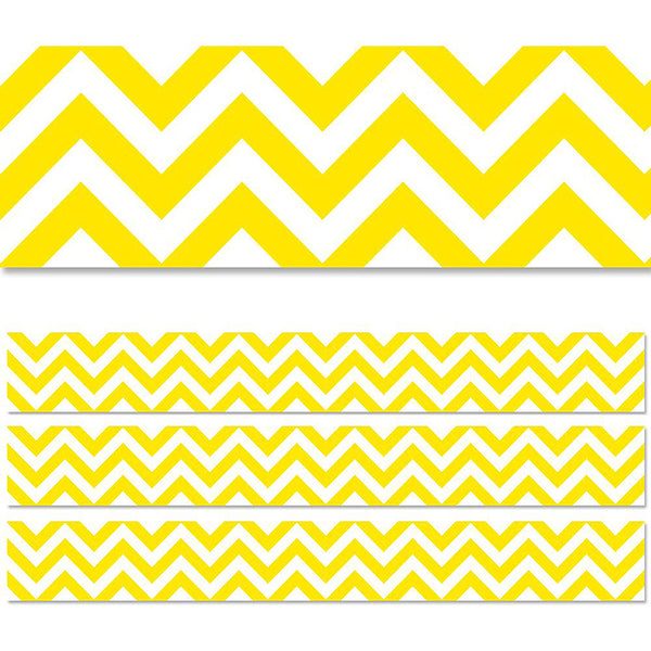 Yellow Chevron EZ Border, 48 Feet, 3 Packs