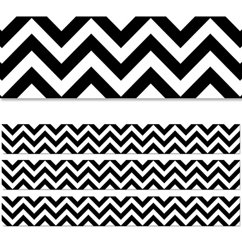 Black Chevron EZ Border, 48 Feet, 3 Packs