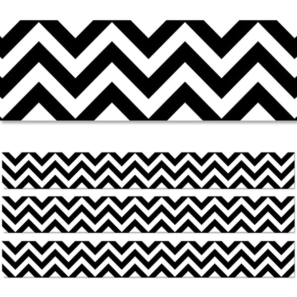 Black Chevron EZ Border, 48 Feet, 3 Packs